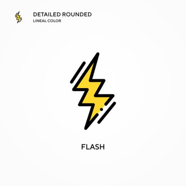 Flash vektör simgesi. Modern vektör illüstrasyon kavramları. Düzenlemesi ve kişiselleştirmesi kolay.