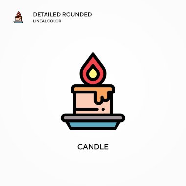 Mum vektör simgesi. Modern vektör illüstrasyon kavramları. Düzenlemesi ve kişiselleştirmesi kolay.