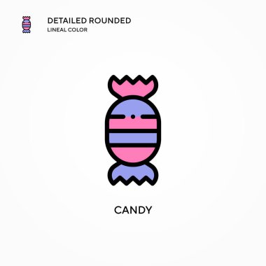 Şeker vektör simgesi. Modern vektör illüstrasyon kavramları. Düzenlemesi ve kişiselleştirmesi kolay.