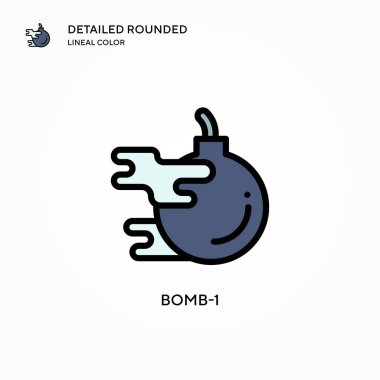 Bomba-1 vektör simgesi. Modern vektör illüstrasyon kavramları. Düzenlemesi ve kişiselleştirmesi kolay.