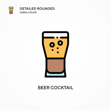 Bira kokteyl ikonu. Modern vektör illüstrasyon kavramları. Düzenlemesi ve kişiselleştirmesi kolay.