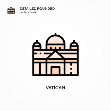 Vatikan vektör ikonu. Modern vektör illüstrasyon kavramları. Düzenlemesi ve kişiselleştirmesi kolay.