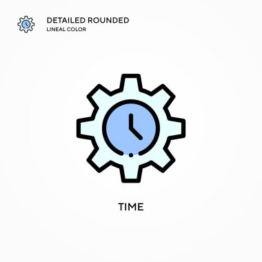 Zaman vektör simgesi. Modern vektör illüstrasyon kavramları. Düzenlemesi ve kişiselleştirmesi kolay.