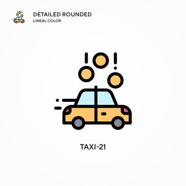 Taksi-21 vektör simgesi. Modern vektör illüstrasyon kavramları. Düzenlemesi ve kişiselleştirmesi kolay.