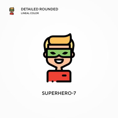 Süper kahraman-7 vektör ikonu. Modern vektör illüstrasyon kavramları. Düzenlemesi ve kişiselleştirmesi kolay.