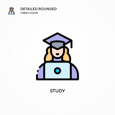 Vektör simgesini incele. Modern vektör illüstrasyon kavramları. Düzenlemesi ve kişiselleştirmesi kolay.