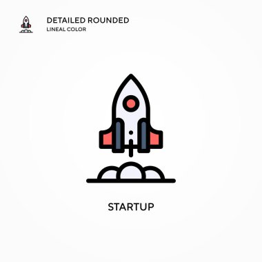 Vektör simgesini başlat. Modern vektör illüstrasyon kavramları. Düzenlemesi ve kişiselleştirmesi kolay.