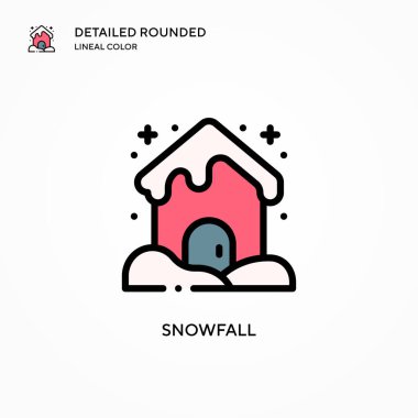 Kar yağışı vektör simgesi. Modern vektör illüstrasyon kavramları. Düzenlemesi ve kişiselleştirmesi kolay.