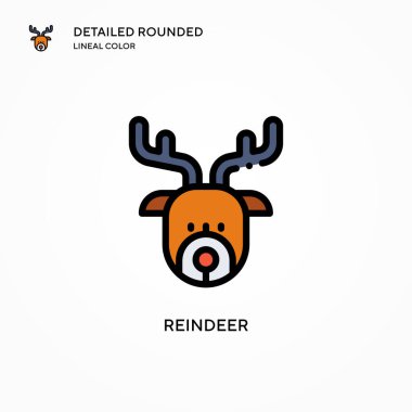 Ren geyiği vektör simgesi. Modern vektör illüstrasyon kavramları. Düzenlemesi ve kişiselleştirmesi kolay.