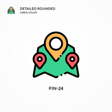 Pin-24 vektör simgesi. Modern vektör illüstrasyon kavramları. Düzenlemesi ve kişiselleştirmesi kolay.