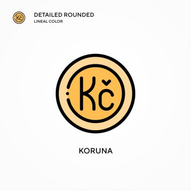 Koruna vektör simgesi. Modern vektör illüstrasyon kavramları. Düzenlemesi ve kişiselleştirmesi kolay.