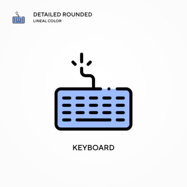Klavye vektör simgesi. Modern vektör illüstrasyon kavramları. Düzenlemesi ve kişiselleştirmesi kolay.
