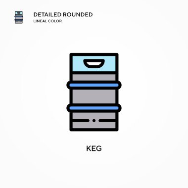 Fıçı vektör simgesi. Modern vektör illüstrasyon kavramları. Düzenlemesi ve kişiselleştirmesi kolay.