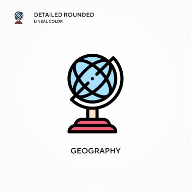Coğrafya vektör simgesi. Modern vektör illüstrasyon kavramları. Düzenlemesi ve kişiselleştirmesi kolay.