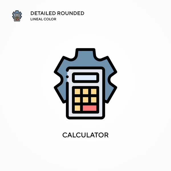 Icono Vector Calculadora Conceptos Modernos Ilustración Vectorial Fácil Editar Personalizar — Archivo Imágenes Vectoriales