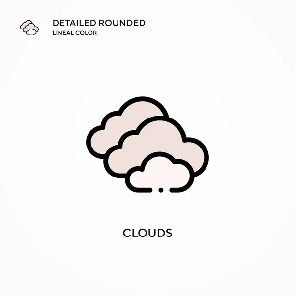 Σύννεφα Διανυσματικό Εικονίδιο Σύγχρονες Έννοιες Διανυσματικής Απεικόνισης Εύκολο Επεξεργαστείτε Και — Διανυσματικό Αρχείο