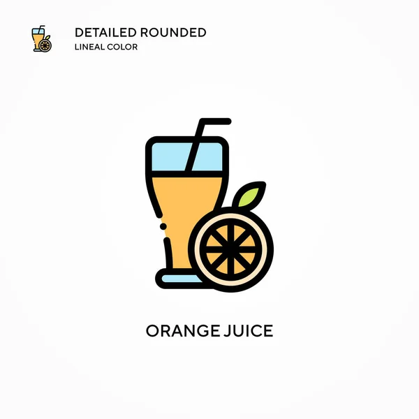 Icono Vector Jugo Naranja Conceptos Modernos Ilustración Vectorial Fácil Editar — Archivo Imágenes Vectoriales