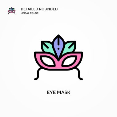 Göz maskesi vektör simgesi. Modern vektör illüstrasyon kavramları. Düzenlemesi ve kişiselleştirmesi kolay.
