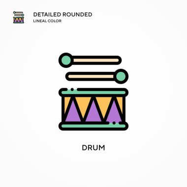 Davul vektör simgesi. Modern vektör illüstrasyon kavramları. Düzenlemesi ve kişiselleştirmesi kolay.
