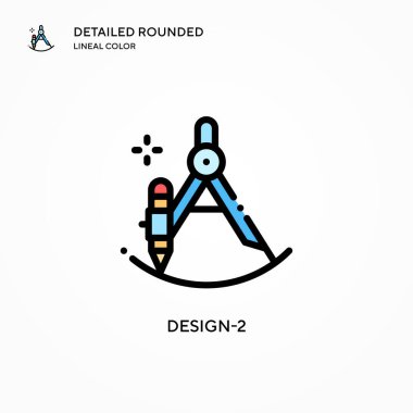 Tasarım-2 vektör simgesi. Modern vektör illüstrasyon kavramları. Düzenlemesi ve kişiselleştirmesi kolay.