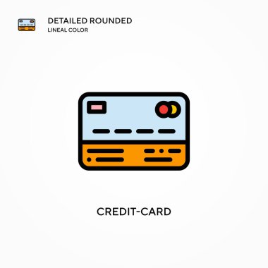 Kredi kartı vektör simgesi. Modern vektör illüstrasyon kavramları. Düzenlemesi ve kişiselleştirmesi kolay.