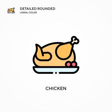 Tavuk vektör simgesi. Modern vektör illüstrasyon kavramları. Düzenlemesi ve kişiselleştirmesi kolay.
