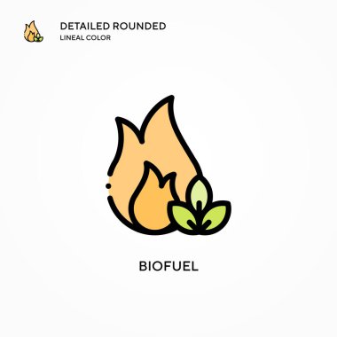 Biyoyakıt vektör simgesi. Modern vektör illüstrasyon kavramları. Düzenlemesi ve kişiselleştirmesi kolay.