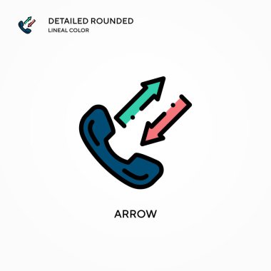 Ok vektör simgesi. Modern vektör illüstrasyon kavramları. Düzenlemesi ve kişiselleştirmesi kolay.