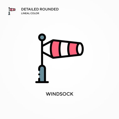 Windsock vektör simgesi. Modern vektör illüstrasyon kavramları. Düzenlemesi ve kişiselleştirmesi kolay.