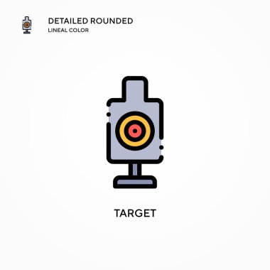 Hedef vektör simgesi. Modern vektör illüstrasyon kavramları. Düzenlemesi ve kişiselleştirmesi kolay.