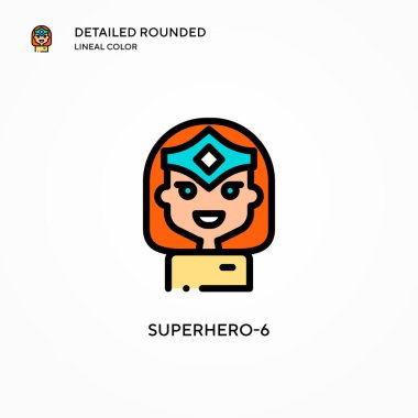 Süper kahraman-6 vektör ikonu. Modern vektör illüstrasyon kavramları. Düzenlemesi ve kişiselleştirmesi kolay.