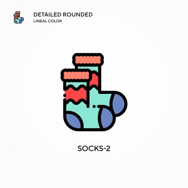 Çorap-2 vektör ikonu. Modern vektör illüstrasyon kavramları. Düzenlemesi ve kişiselleştirmesi kolay.