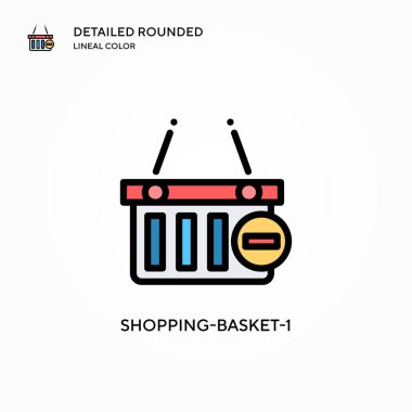 Alışveriş sepeti-1 vektör simgesi. Modern vektör illüstrasyon kavramları. Düzenlemesi ve kişiselleştirmesi kolay.