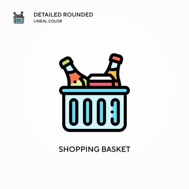 Alışveriş sepeti ikonu. Modern vektör illüstrasyon kavramları. Düzenlemesi ve kişiselleştirmesi kolay.