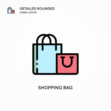 Alışveriş poşeti vektör simgesi. Modern vektör illüstrasyon kavramları. Düzenlemesi ve kişiselleştirmesi kolay.