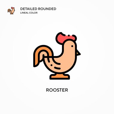 Horoz vektör simgesi. Modern vektör illüstrasyon kavramları. Düzenlemesi ve kişiselleştirmesi kolay.