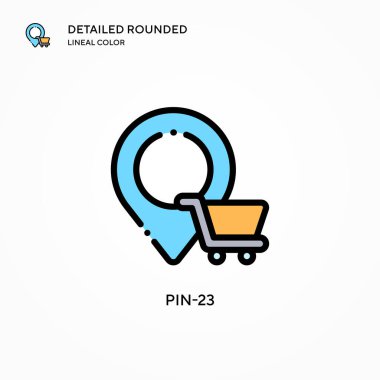 Pin-23 vektör simgesi. Modern vektör illüstrasyon kavramları. Düzenlemesi ve kişiselleştirmesi kolay.