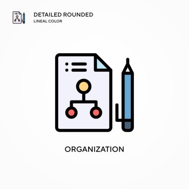 Organizasyon vektör simgesi. Modern vektör illüstrasyon kavramları. Düzenlemesi ve kişiselleştirmesi kolay.