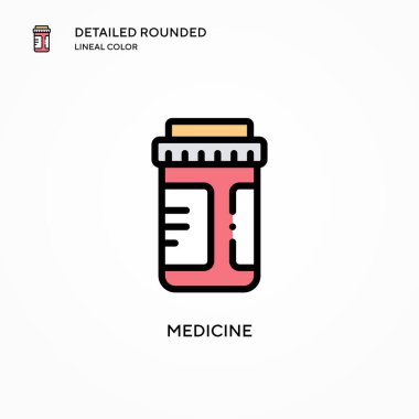 İlaç vektör simgesi. Modern vektör illüstrasyon kavramları. Düzenlemesi ve kişiselleştirmesi kolay.