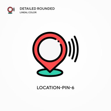 Konum-pin-6 vektör simgesi. Modern vektör illüstrasyon kavramları. Düzenlemesi ve kişiselleştirmesi kolay.