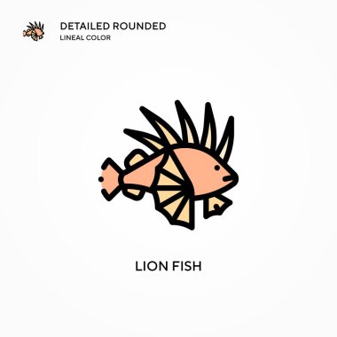Aslan balığı vektör simgesi. Modern vektör illüstrasyon kavramları. Düzenlemesi ve kişiselleştirmesi kolay.