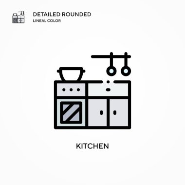 Mutfak vektör ikonu. Modern vektör illüstrasyon kavramları. Düzenlemesi ve kişiselleştirmesi kolay.