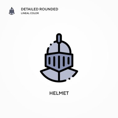 Miğfer vektör simgesi. Modern vektör illüstrasyon kavramları. Düzenlemesi ve kişiselleştirmesi kolay.