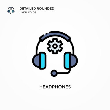 Kulaklık vektör simgesi. Modern vektör illüstrasyon kavramları. Düzenlemesi ve kişiselleştirmesi kolay.