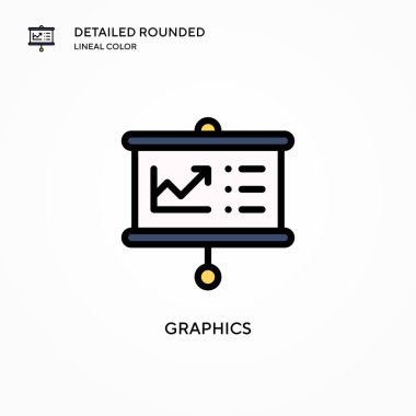 Grafik vektör simgesi. Modern vektör illüstrasyon kavramları. Düzenlemesi ve kişiselleştirmesi kolay.