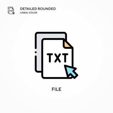 Dosya vektör simgesi. Modern vektör illüstrasyon kavramları. Düzenlemesi ve kişiselleştirmesi kolay.