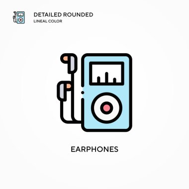 Kulaklık vektör ikonu. Modern vektör illüstrasyon kavramları. Düzenlemesi ve kişiselleştirmesi kolay.