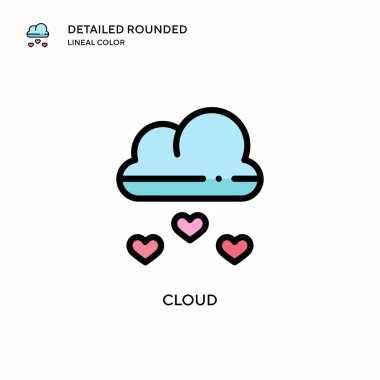 Bulut vektör simgesi. Modern vektör illüstrasyon kavramları. Düzenlemesi ve kişiselleştirmesi kolay.