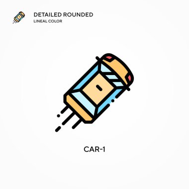 Araç-1 vektör simgesi. Modern vektör illüstrasyon kavramları. Düzenlemesi ve kişiselleştirmesi kolay.