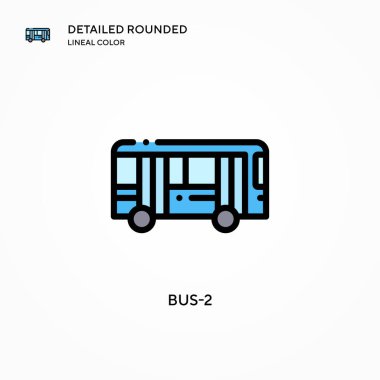 Otobüs-2 vektör simgesi. Modern vektör illüstrasyon kavramları. Düzenlemesi ve kişiselleştirmesi kolay.